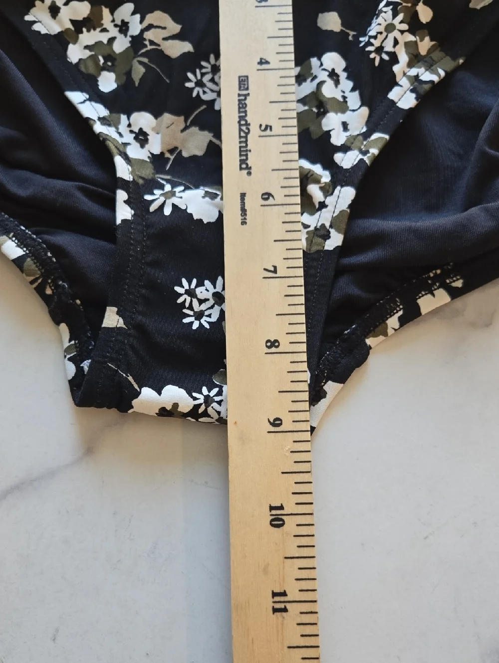MICHAEL KORS Logo Ring Hipster Bikini Bottoms Black Green Floral Size L NWT